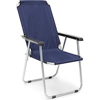 Harley Fitness Premium Portable Beach Chair, Blue & Silver