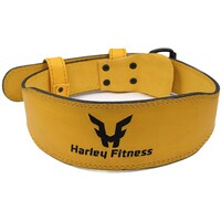 Picture of Harley Fitness Leather Weightlifting Slim Fit Gym Belt, 3XL, Yellow