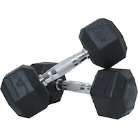 Picture of Harley Fitness Rubber Coated Bouncing Hex Dumbbell, 7.5kg - Set of 2