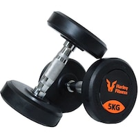 Picture of Harley Fitness Rubber Coated Bouncing Round Dumbbell, 5kg - Set of 2