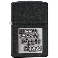 Zippo 363 Crackle With Silver Emblem Windproof Lighter, Black