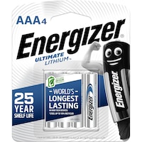 Picture of Energizer Ultimate Lithium AAA Batteries - Pack of 4