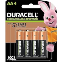 Picture of Duracell Rechargeable AA Nimh Batteries, 1.2V, 2500mAh - Pack of 4