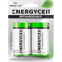 Energycell Rechargeable Battery, HR20, 1.2V, 5000Mah - Pack of 2