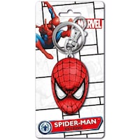 Marvel Mens Spiderman Colored Head Pewter Key Ring