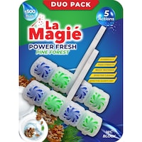 La Magie Power Fresh Pine Forest WC Block Freshner Duo Pack, 40g - Carton of 12
