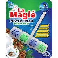 La Magie Power Fresh Pine Forest WC Block Freshner, 40g - Carton of 60
