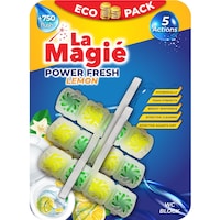 La Magie Power Fresh Lemon WC Block Freshner Eco Pack, 40g - Carton of 12