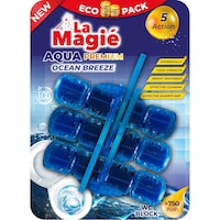 Picture of La Magie Aqua Premium Block Freshner Duo Pack Ocean WC Block Freshner Eco Pack, 40g - Carton of 12
