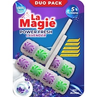 La Magie Power Fresh Lavender WC Block Freshner Duo Pack, 40g - Carton of 12