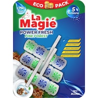 La Magie Power Fresh Pine Forest WC Block Freshner Eco Pack, 40g - Carton of 12