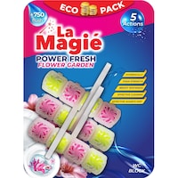 La Magie Power Fresh Flower Garden WC Block Freshner Eco Pack, 40g - Carton of 12