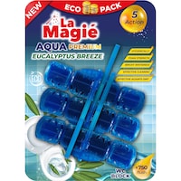 La Magie Aqua Premium Eucalyptus WC Block Freshner Eco Pack, 40g - Carton of 12