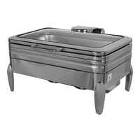 Picture of Vague Stainless Steel Rectangle Shape Full Chafing Dish with Glass Window Lid