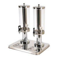 Picture of Vague Stainless Steel & Polycarbonate Double Juice Dispenser with Ice Storage