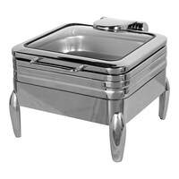 Picture of Vague Stainless Steel Square Shape 2/3 Chafing Dish with Glass Window Lid, 6L