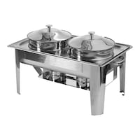 Picture of Vague Stainless Steel Double Soup Station with Fuel Holder, 4.5L, Silver