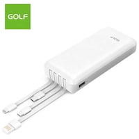 Picture of Golf Space Golf 10000 Mah Power Bank With Built In Cables, L106, White