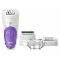 Picture of Braun Silk Epil 5 Wet And Dry Cordless Epilator With Attachment Set, Se5541, White & Purple