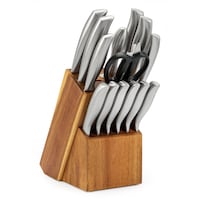 Picture of Edenberg Stainless Steel Knife Set with a Wooden Stand, Set of 15