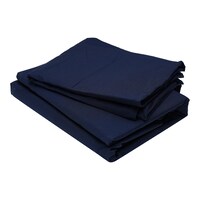 Picture of Home Tex Cotton Double Dyed Flat Bedsheet Set, Navy Blue - Carton of 18