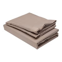 Home Tex Cotton Double Dyed Flat Bedsheet Set, Taupe - Carton of 18