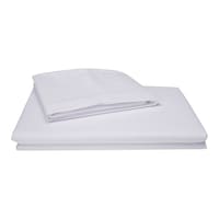 Picture of Home Tex Cotton Single Flat Bedsheet Set, White - Carton of 30