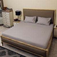 Picture of Home Tex Cotton Solid Comfortable Flat Bedsheet Set Fermanville, Grey - Carton of 14
