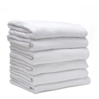Picture of Home-Tex Dotted Bath Towel, 70x140cm, White - Set of 6
