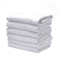 Picture of Home-Tex Stripe Bath Towel, 70x140cm, White - Set of 6