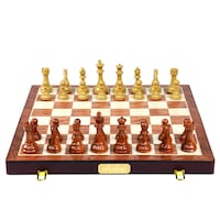 Harley Fitness Wooden Chess Board with High Polymer Weighted Chess Set