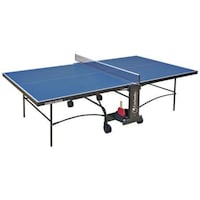 Garlando Advance Foldable Indoor Tennis Table with Wheels, GDC-277I, Blue