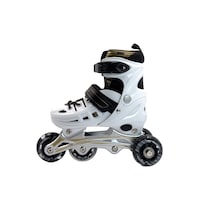 Picture of Soccerex Adjustable inline Skates Shoes for Adults, L, White and Black