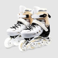 Picture of Soccerex Inline & Roller Skates Shoes for Kids, Beige & White