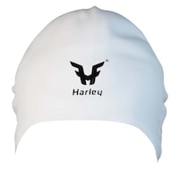 Harley Fitness Adult Spherical Swimming Cap, White