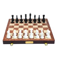 Harley Fitness Wooden Chess Board with Glossy Chess Pieces Set, 52 x 52cm