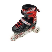 Soccerex Adjustable Beginner Skates to Inline Roller Skates for Kids, S, Red