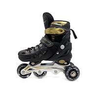 Picture of Soccerex Adjustable inline Skates Shoes for Adults, S, Gold and Black