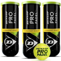 Picture of Dunlop Sports Pro Padel Tennisball, Yellow, 3 Ball - Pack of 3