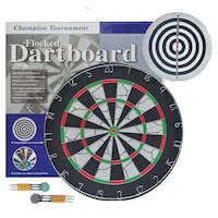 Harley Fitness Flocked Dartboard With 6 Darts, Multicolor