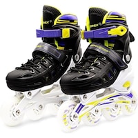 Picture of Soccerex Inline & Roller Skates Shoes for Adults, S, Black & Lemon