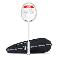 Picture of Li-Ning Lightweight Badminton Racquet with Free Full Cover, White