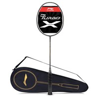 Picture of Li-Ning Turbo X 50 G5 Iii Carbon Fibre Strung Racket with Full Cover,  ‎Charcoal & Gold