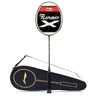 Picture of Li-Ning Turbo X 70 G5 Carbon Fibre Strung Racket with Full Cover,  ‎Black & Gold
