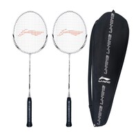 Picture of Li-Ning XP-IV Aluminum Strung Badminton Racque,  ‎White & Black - Pack of 2