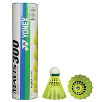 Picture of Yonex Mavis 300 Green Cap Slow Badminton Shuttlecock, Yellow - Pack of 6