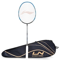 Picture of Li-Ning 3D Calibar X Combat Carbon Graphite Strung Racquet,  ‎Charcoal & Blue