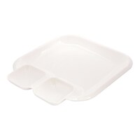 Picture of Vague Melamine Two Compartments Square Plate, 28.5x28.5cm, White