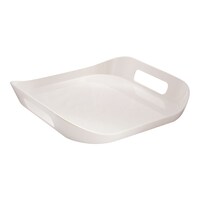 Picture of Vague Melamine Square Tray with Handle, 13.5x2.5cm, Ivory