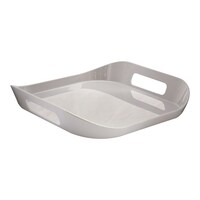 Picture of Vague Melamine Square Tray with Handle, 13.5x2.5cm, Pear Grey